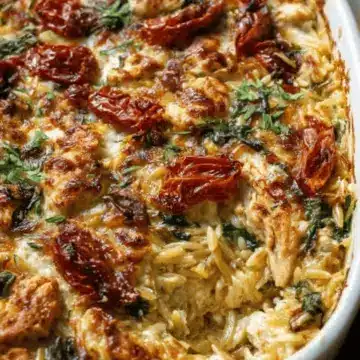 Tuscan Chicken Orzo Bake