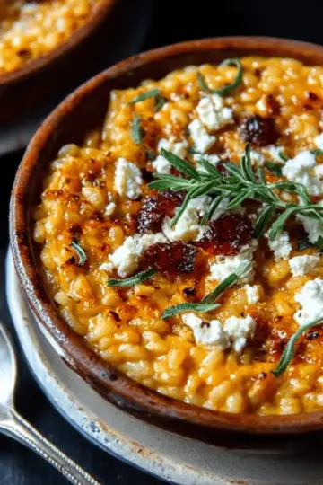 Baked Pumpkin Goat Cheese Risotto