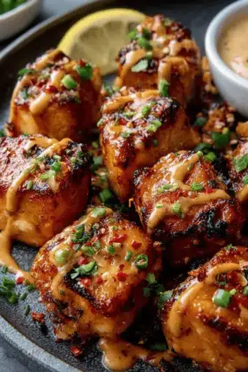 Air Fryer Bang Bang Salmon Bites