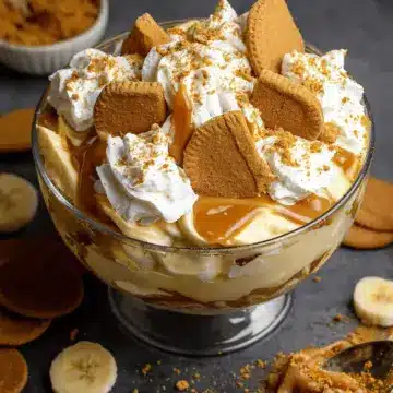 The Best Biscoff Banana Pudding with Caramel