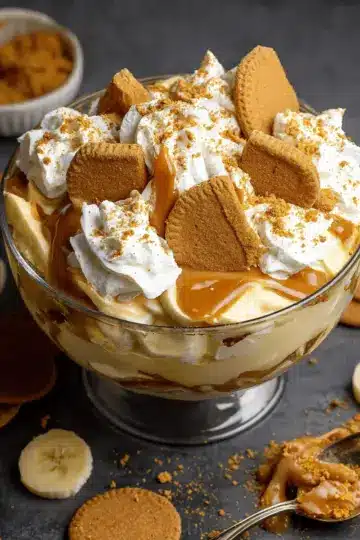 The Best Biscoff Banana Pudding with Caramel