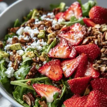 Strawberry Crunch Salad with Champagne Vinaigrette.