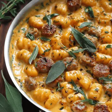 Creamy Butternut Squash Gnocchi with Sausage, Thyme, and Sage