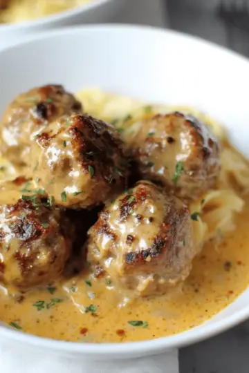 Easy Meatballs in Dijon Gravy