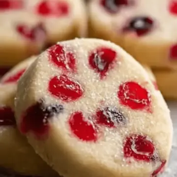 Christmas Maraschino Cherry Shortbread Cookies