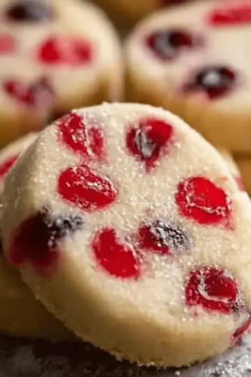 Christmas Maraschino Cherry Shortbread Cookies