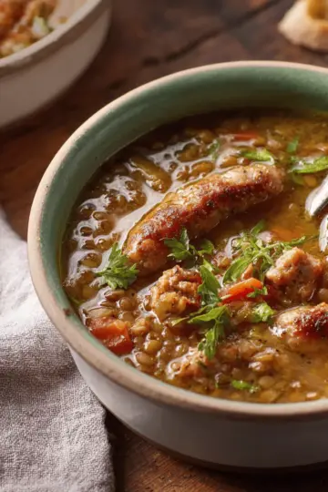 Crockpot Italian Sausage & Lentil Soup