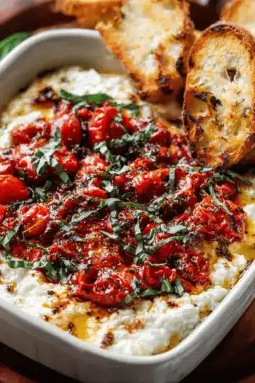 Baked Goat Cheese Bruschetta Dip