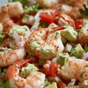 Shrimp salad with cilantro mayonnaise