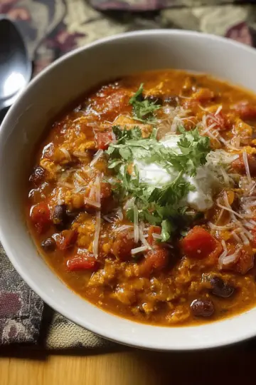 Slow Cooker Pumpkin Turkey Chili