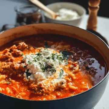 Easy High-Protein One Pot Lasagna Soup