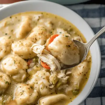 One Pot Chicken Dumpling Soup (with refrigerated biscuit dough!)