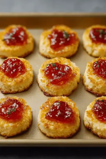 Cheesy Thumbprint Appetizers with Hot Pepper Jelly