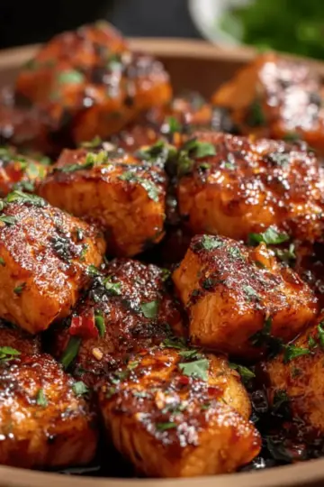 Hot Honey Salmon Bites