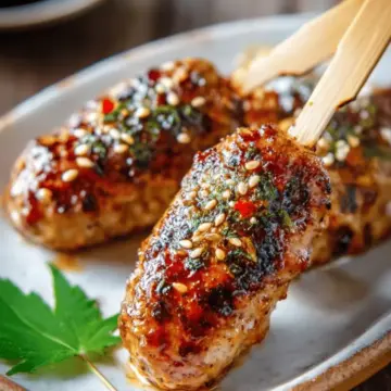 Tsukune (Japanese Chicken Meatball Skewers)