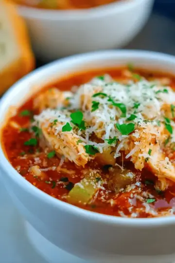 Crockpot Chicken Parmesan Soup (Slow Cooker)
