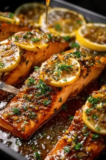 Honey Garlic Butter Baked Salmon