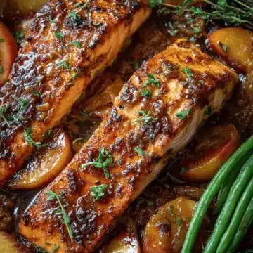 Bourbon Peach Roasted Salmon