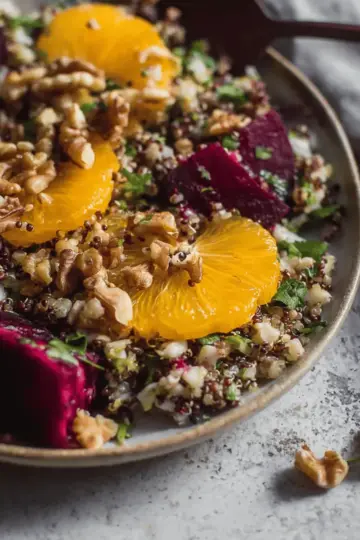 Vibrant Quinoa Salad with Beets, Oranges and Walnuts