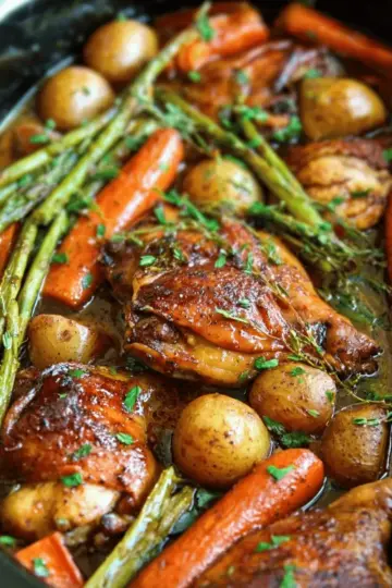 Slow Cooker Honey Garlic Chicken and Veggies
