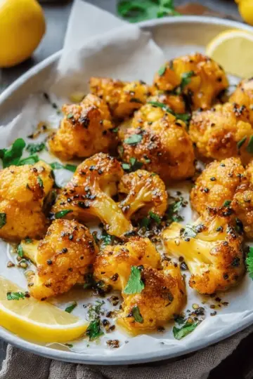 Lemon Pepper Glazed Cauliflower