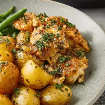Slow Cooker Parmesan Garlic Chicken and Potatoes