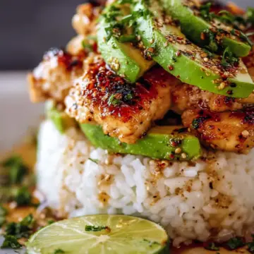 Honey Lime Chicken & Avocado Rice Stack
