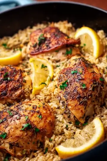 One Pot Lemon Herb Chicken and Rice