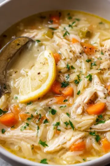 Lemon Chicken Orzo Soup