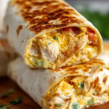 Cheesy Garlic Chicken Wraps