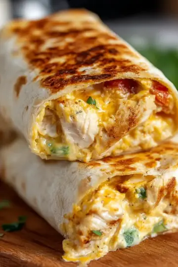 Cheesy Garlic Chicken Wraps