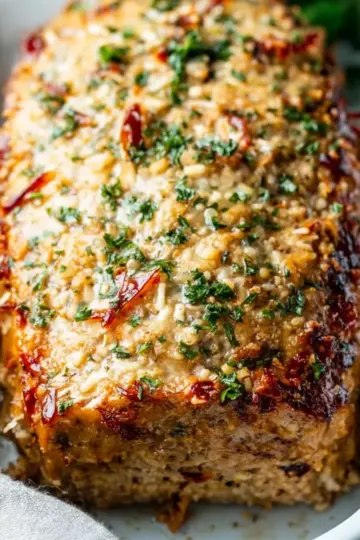 Garlic Parmesan Chicken Meatloaf