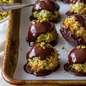 Dark Chocolate Pistachio Macaroons