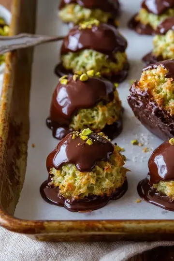 Dark Chocolate Pistachio Macaroons