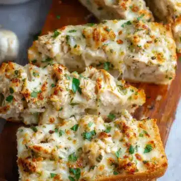 The Viral Chicken Alfredo Garlic Bread I'm Obsessed With