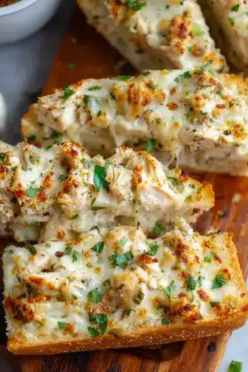 The Viral Chicken Alfredo Garlic Bread I'm Obsessed With