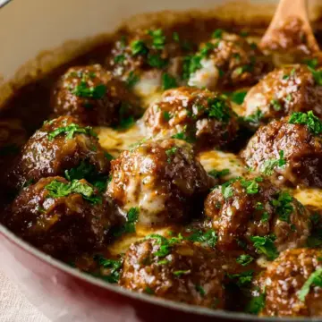 French Onion Meatballs