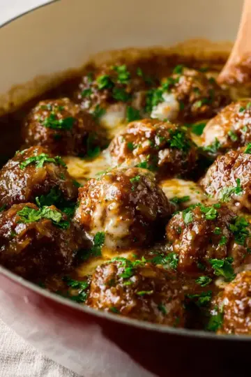 French Onion Meatballs