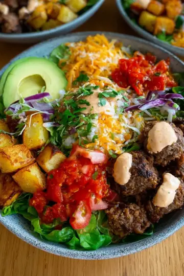 Loaded Burger Bowls