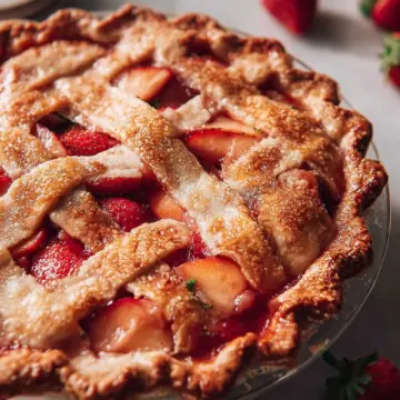 Brown Butter Strawberry Peach Pie