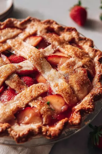 Brown Butter Strawberry Peach Pie