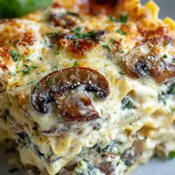 Creamy Spinach and Mushroom Lasagna