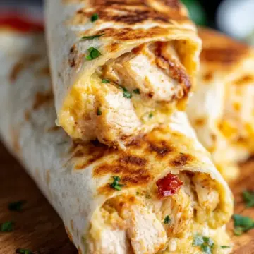 Cheesy Garlic Chicken Wraps