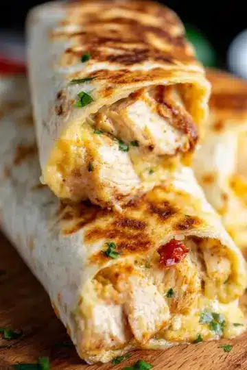 Cheesy Garlic Chicken Wraps