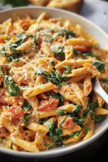 Creamy Tomato and Spinach Pasta