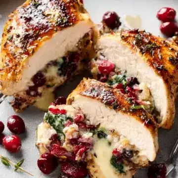 Cranberry Brie Stuffed Chicken Breasts