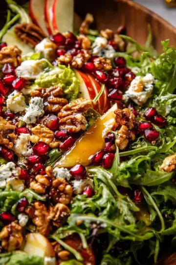 Christmas Salad with Honey Mustard Dressing.