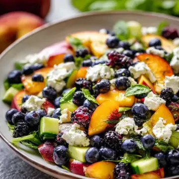 Blueberry Peach Feta Salad