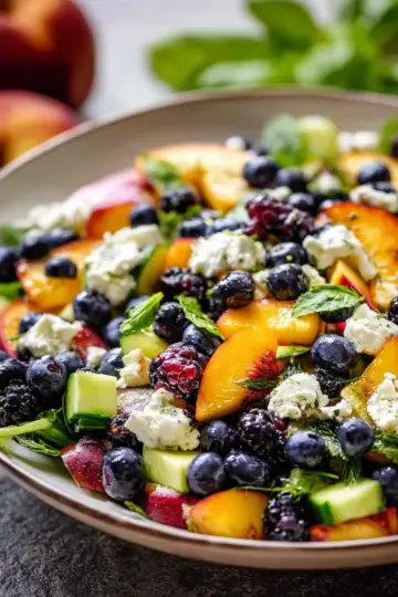 Blueberry Peach Feta Salad