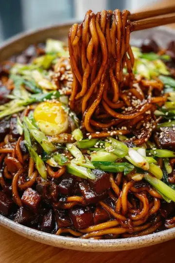 Jjajangmyeon – Sweet And Savory Korean Black Bean Sauce Noodles